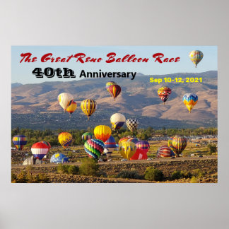 Great Reno Balloon Race Rising Balloons 40. Jahr Poster