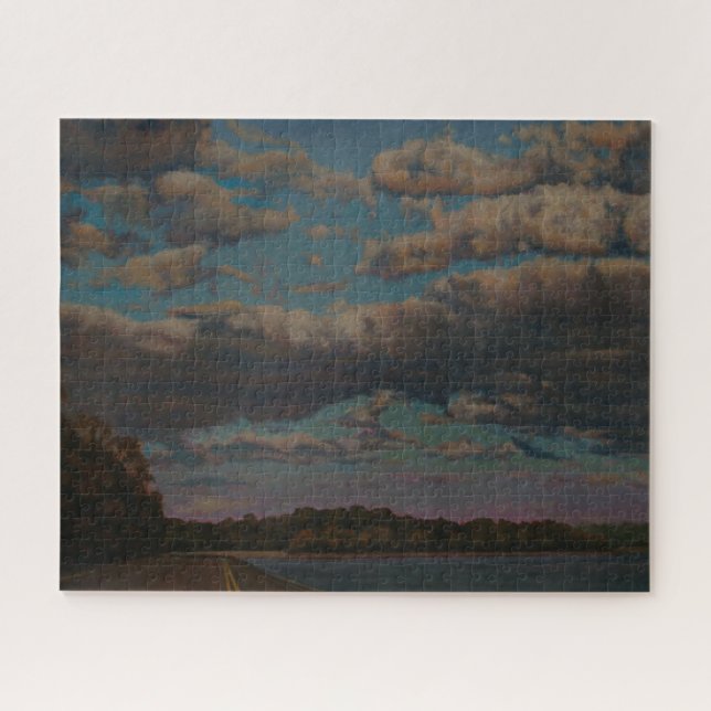 Great River Road Sonnenuntergangsblick Puzzle (Horizontal)