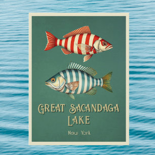 Great Sacandaga Lake New York Fisch Postcard Postkarte