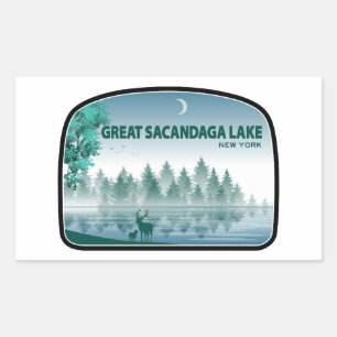 Great Sacandaga Lake New York Hirsche Rechteckiger Aufkleber