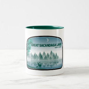 Great Sacandaga Lake New York Hirsche Zweifarbige Tasse