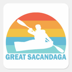 Great Sacandaga Lake New York Kayak Quadratischer Aufkleber