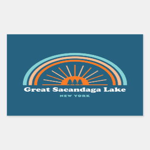 Great Sacandaga Lake New York Rainbow Rechteckiger Aufkleber