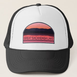 Great Sacandaga Lake New York Red Sunrise Truckerkappe