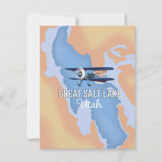 Great Salk Lake Utah Karte Reiseplakat.