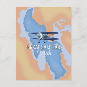 Great Salk Lake Utah Karte Reiseplakat.