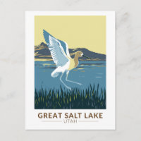 Great Salt Lake American Avocet Travel Art Vintag