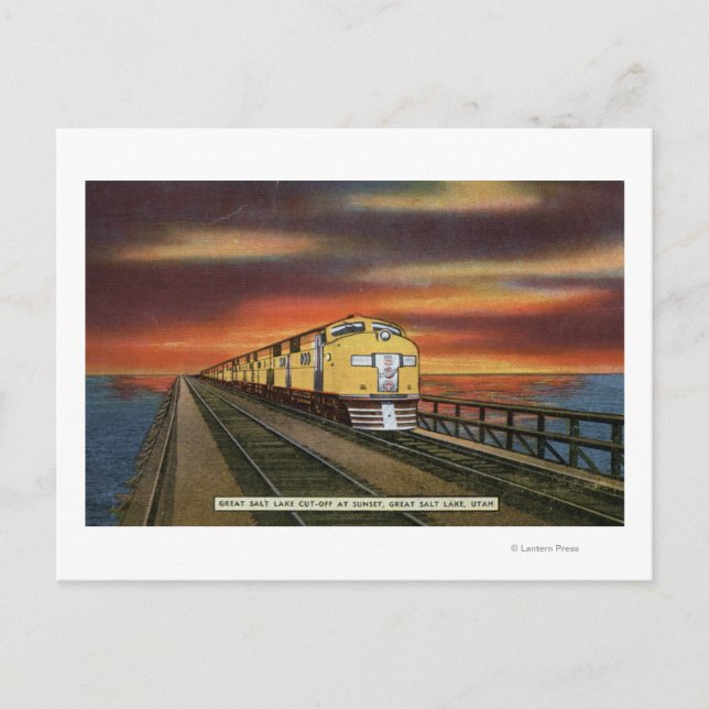 Great Salt Lake Railway Cutoff Postkarte (Vorderseite)