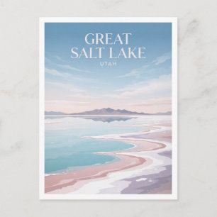 Great Salt Lake — Rosa und Blaue Reflektierende Fl Postkarte