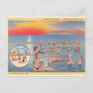 Great Salt Lake Utah lustige Vintage Postkarte