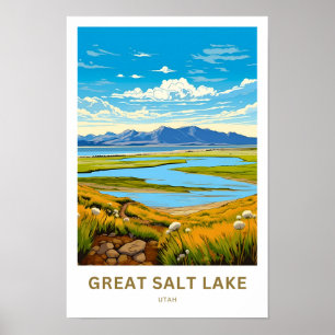 Great Salt Lake Utah Reisen Print Poster