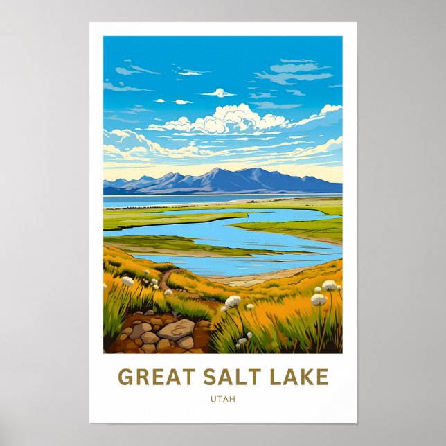 Great Salt Lake Utah Reisen Print Poster (Vorne)