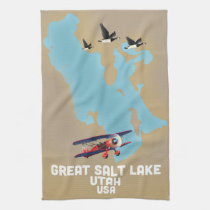 Great Salt Lake, Utah Reiseplakat Geschirrtuch