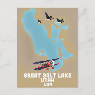 Great Salt Lake, Utah Reiseplakat Postkarte