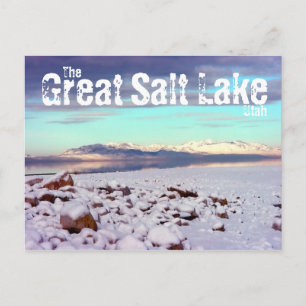 Great Salt Lake Utah Winter Landschaft Postkarte