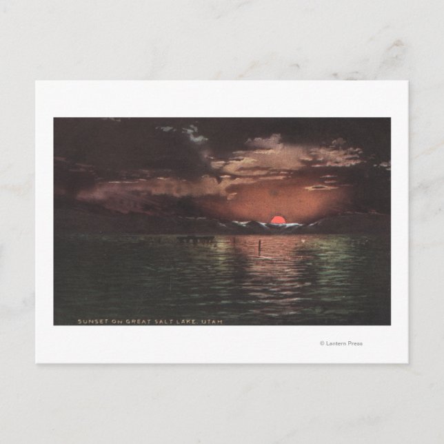 Great Salt Lake, UTSunset Scene on Lake View Postkarte (Vorderseite)