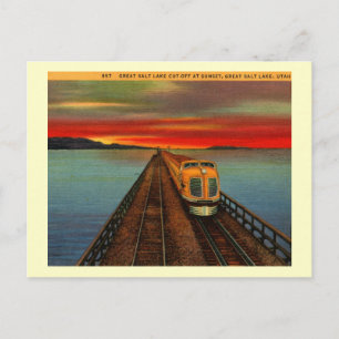 Great Salt Lake Zug, Utah Vintage Postkarte