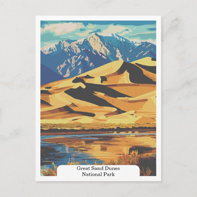 Great Sand Dunes National Park, Colorado USA Postkarte (Vorderseite)