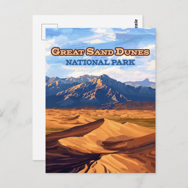 Great Sand Dunes Nationalpark Colorado Postkarte (Vorne/Hinten)
