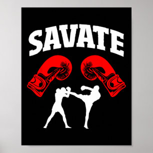 Great Savary Boxing Design Kick Mixed Martial Arts Poster