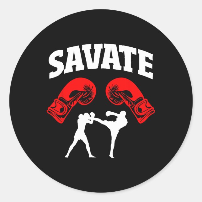 Great Savate Boxing Design Kick Mma Kickboxing  Runder Aufkleber (Vorderseite)