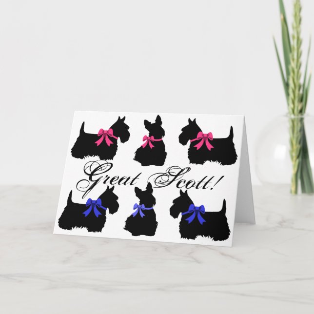 "Great Scott!", Scottish Terrier leere Karte 2 (Vorderseite)
