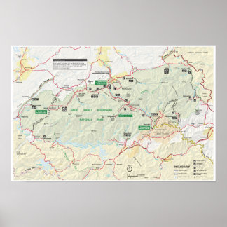 Great Smoky Mountains Map Poster