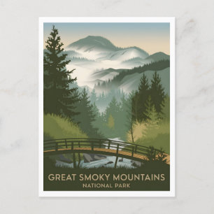 Great Smoky Mountains National Park im Vintage-Sti Postkarte