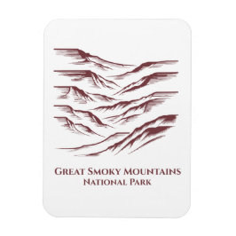 Great Smoky Mountains National Park Line Art: Magnet