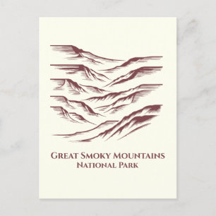Great Smoky Mountains National Park Line Art: Postkarte
