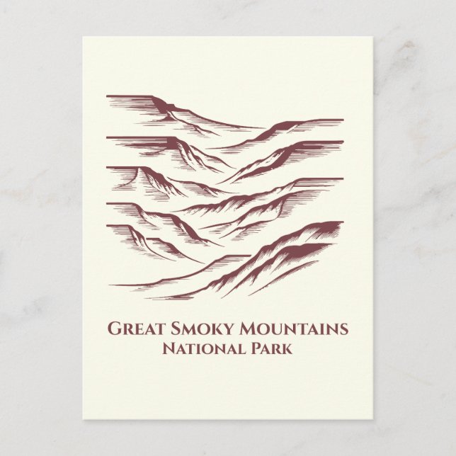 Great Smoky Mountains National Park Line Art: Postkarte (Vorderseite)