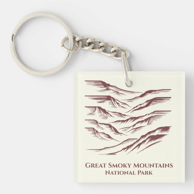 Great Smoky Mountains National Park Line Art: Schlüsselanhänger (Vorderseite)