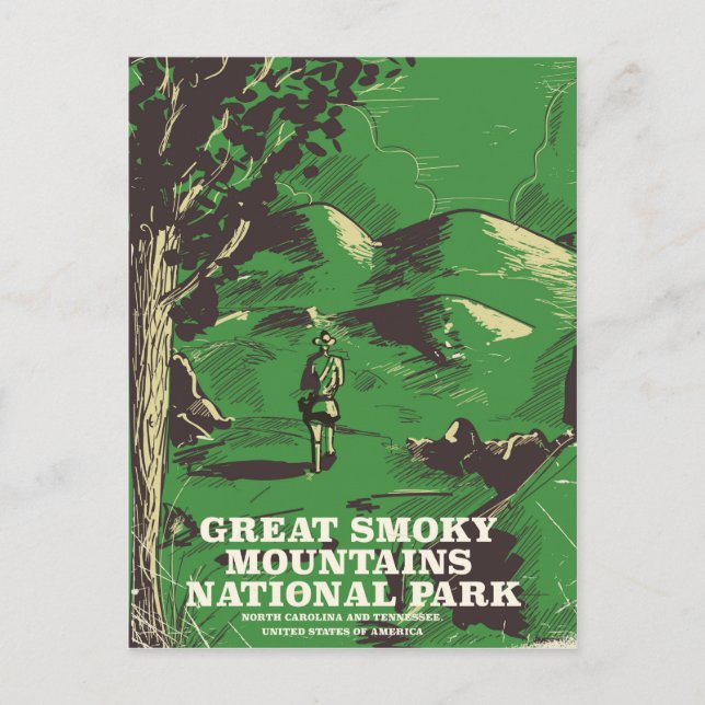 Great Smoky Mountains National Park Reiseplakat Postkarte (Vorderseite)