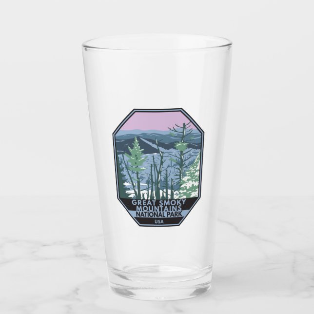 Great Smoky Mountains National Park Retro Glas (Vorderseite)