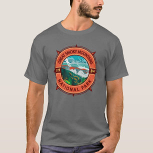 Great Smoky Mountains National Park Retro Kompass T-Shirt