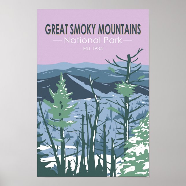 Great Smoky Mountains National Park Retro Poster (Vorne)