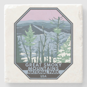 Great Smoky Mountains National Park Retro Steinuntersetzer