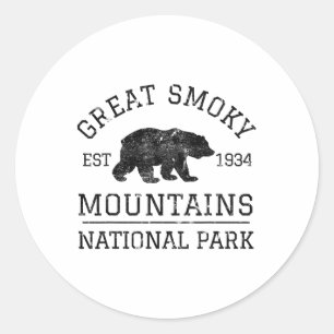 Great Smoky Mountains National Park Tennessee Bär Runder Aufkleber