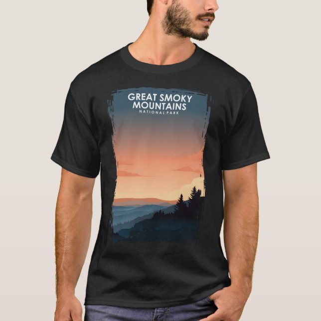 Great Smoky Mountains National Park Travel Poster T-Shirt (Vorderseite)