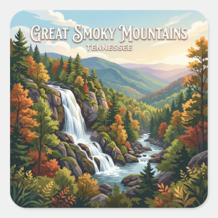 Great Smoky Mountains Nationalpark Gatlinburg USA Quadratischer Aufkleber