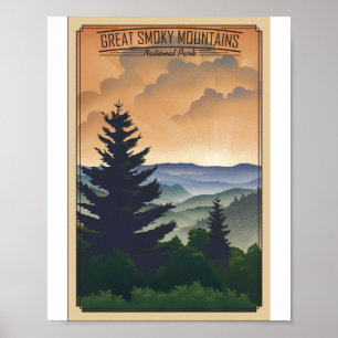 Great Smoky Mountains Nationalpark Litho-Kunstwerk Poster