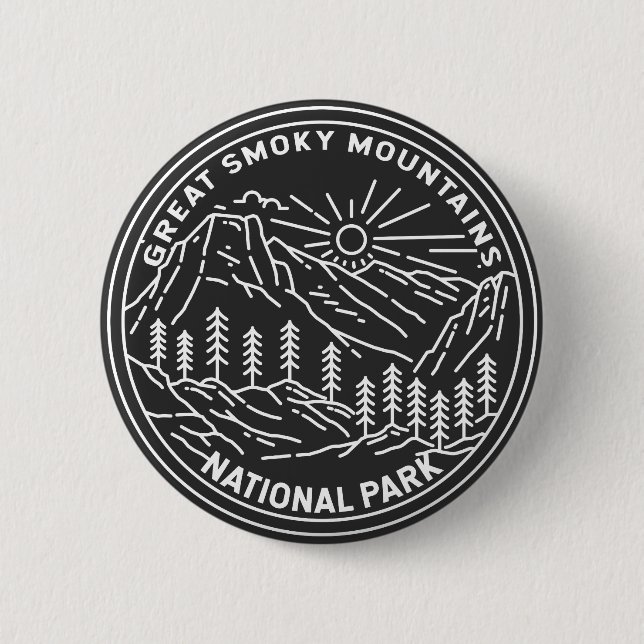 Great Smoky Mountains Nationalpark Monoline Button (Vorderseite)