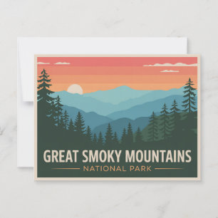 Great Smoky Mountains Nationalpark Postkarte Retro