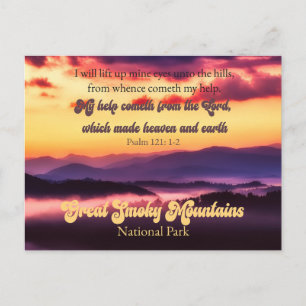 Great Smoky Mountains Nationalpark Psalm 121:1-2 Feiertagspostkarte