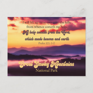 Great Smoky Mountains Nationalpark Psalm 121:1-2 Feiertagspostkarte