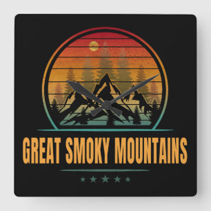 Great Smoky Mountains Nationalpark Quadratische Wanduhr