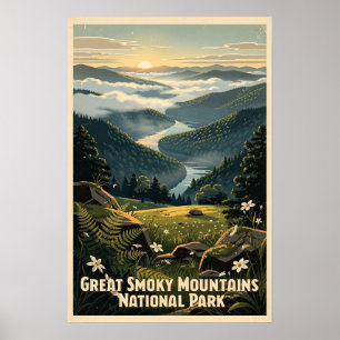 Great Smoky Mountains Nationalpark Retro Poster