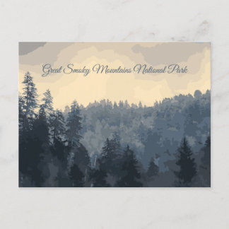 Great Smoky Mountains Nationalpark Rustikaler Wint Postkarte