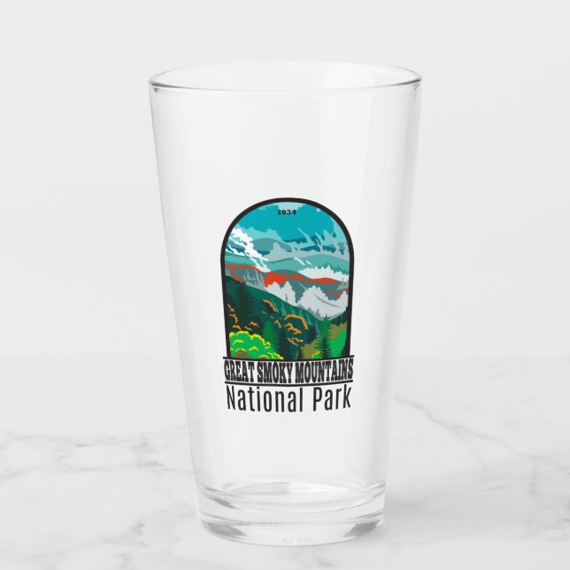 Great Smoky Mountains Nationalpark Vintag Glas (Vorderseite)