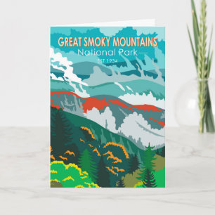 Great Smoky Mountains Nationalpark Vintag Karte